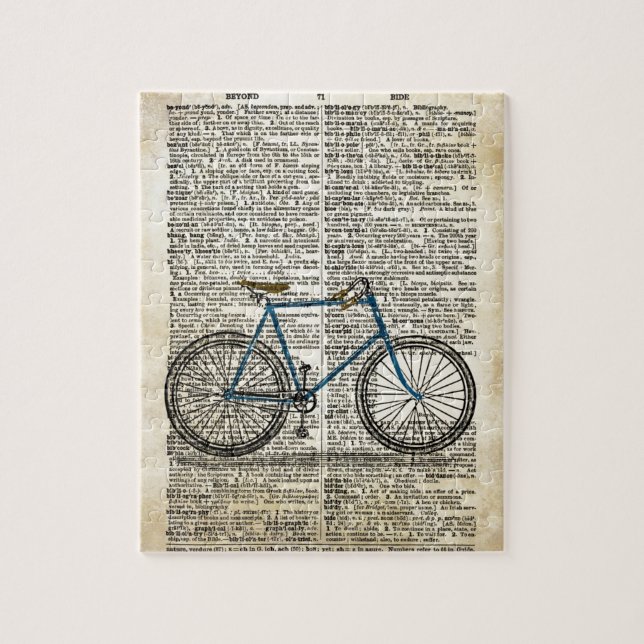 WÖRTERBUCH Kunst-Druck-blaues Fahrrad-Fahrrad (Vertikal)
