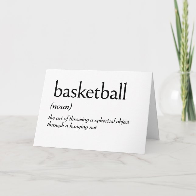 Wörterbuchdefinition für BASKETBALL Karte (Vorderseite)