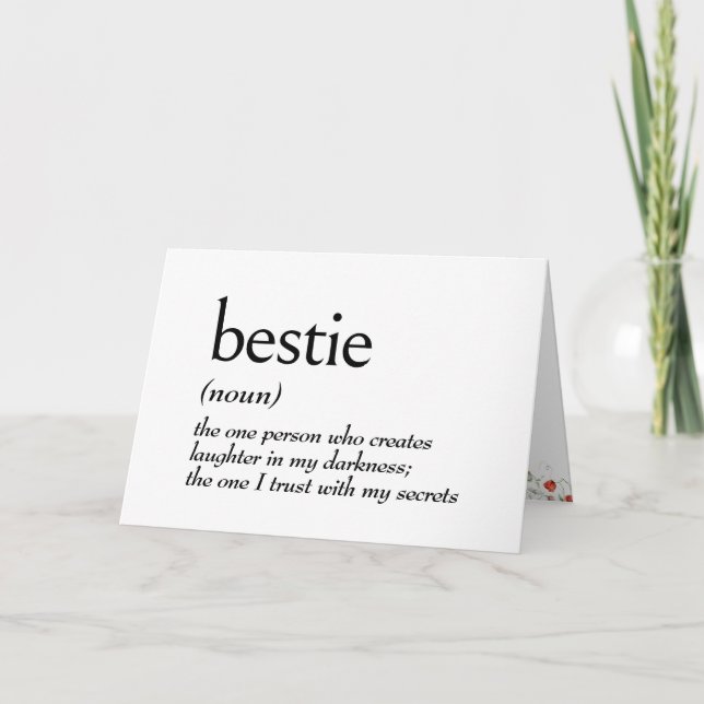 Wörterbuchdefinition für BESTIS Geburtstag Karte (Vorderseite)