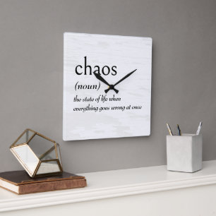 Wörterbuchdefinition für CHAOS Quadratische Wanduhr
