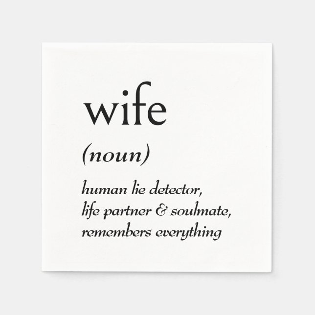 Wörterbuchdefinition für EHEFRAU Serviette (Vorderseite)
