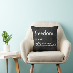 Wörterbuchdefinition für FREEDOM auf schwarz Kissen