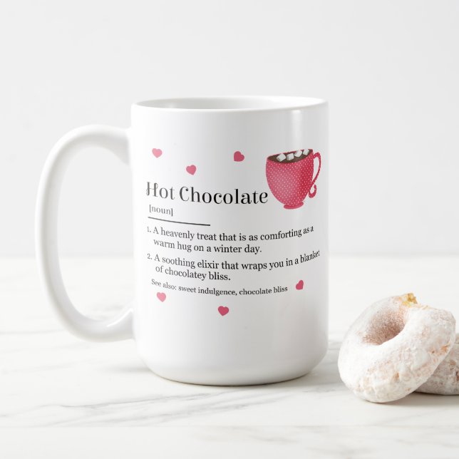 Wörterbuchdefinition für Hot-Chocolate Kaffeetasse (Mit Donut)