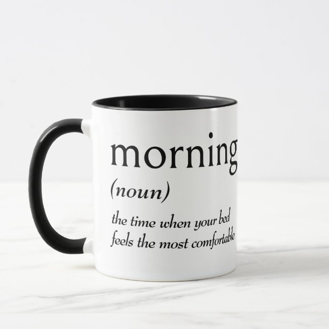 Wörterbuchdefinition für MORGEN Tasse (Links)