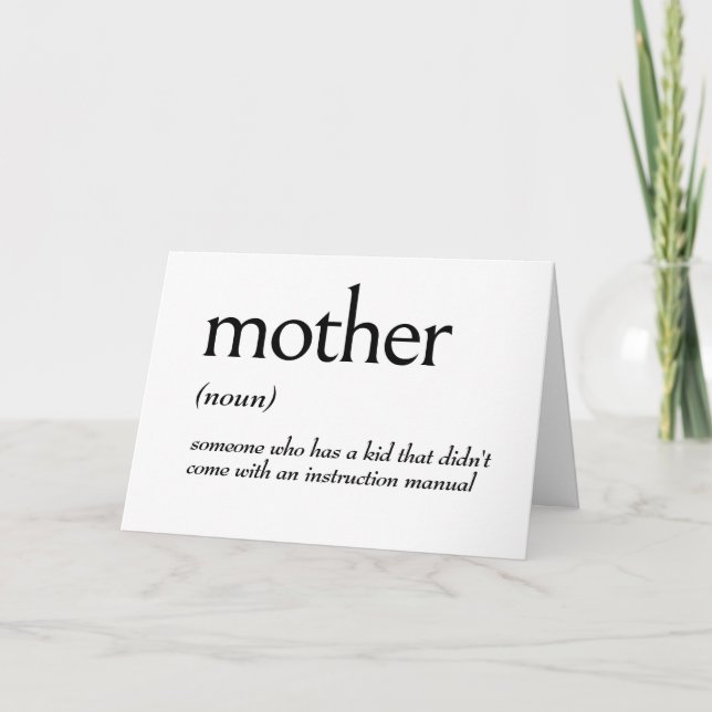 Wörterbuchdefinition für MUTTER Karte (Vorderseite)