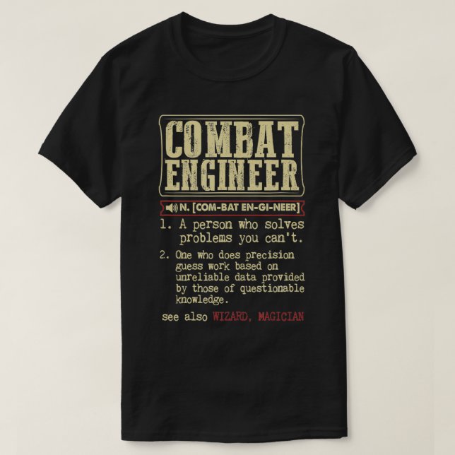 Wörterbuchwörterbuch des Ingenieurs bekämpfen T-Shirt (Design vorne)