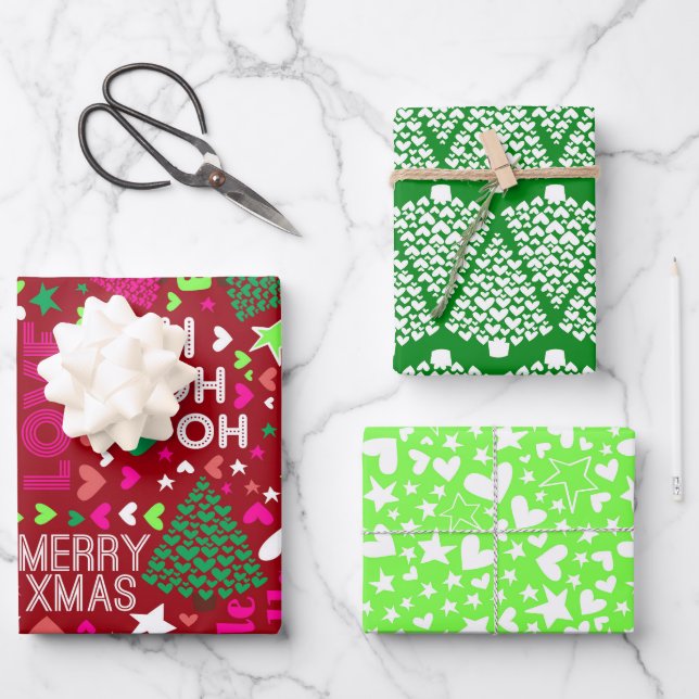 WÖRTERWÖRTERWÖRTERBUCHSTABEN GESCHENKPAPIER SET (Vorderseite)