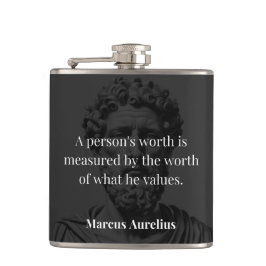 Worth definieren: Marcus Aurelius auf Werten Flachmann