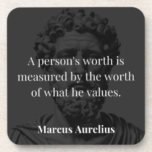 Worth definieren: Marcus Aurelius auf Werten Getränkeuntersetzer