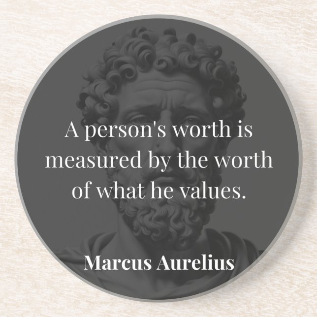 Worth definieren: Marcus Aurelius auf Werten Getränkeuntersetzer (Vorne)