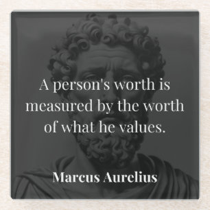 Worth definieren: Marcus Aurelius auf Werten Glasuntersetzer