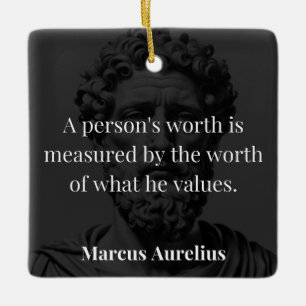 Worth definieren: Marcus Aurelius auf Werten Keramikornament