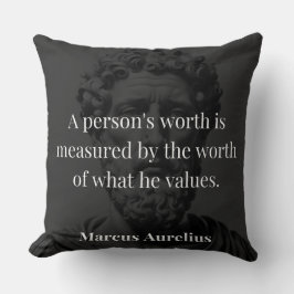 Worth definieren: Marcus Aurelius auf Werten Kissen