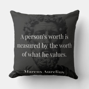 Worth definieren: Marcus Aurelius auf Werten Kissen