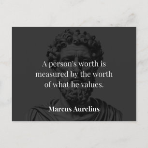 Worth definieren: Marcus Aurelius auf Werten Postkarte