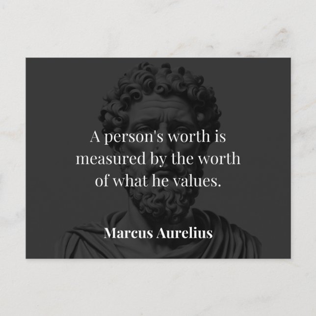 Worth definieren: Marcus Aurelius auf Werten Postkarte (Vorderseite)