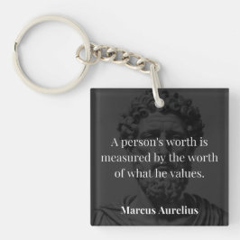 Worth definieren: Marcus Aurelius auf Werten Schlüsselanhänger