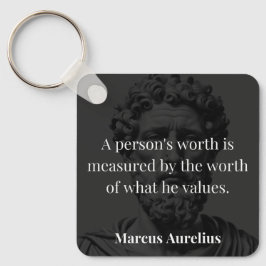 Worth definieren: Marcus Aurelius auf Werten Schlüsselanhänger