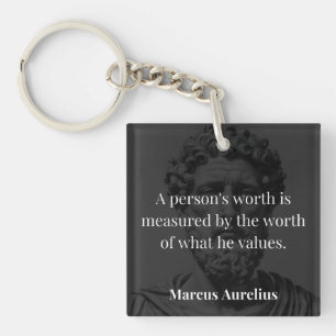 Worth definieren: Marcus Aurelius auf Werten Schlüsselanhänger