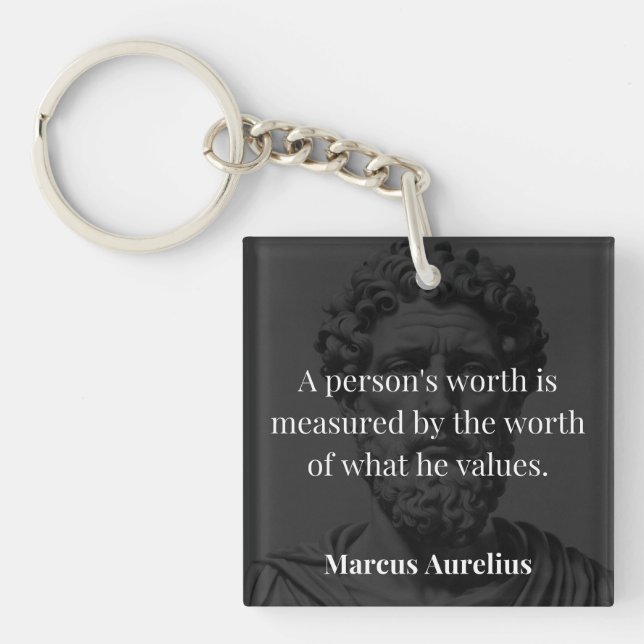 Worth definieren: Marcus Aurelius auf Werten Schlüsselanhänger (Vorderseite)