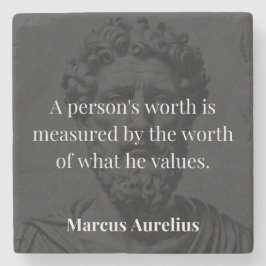 Worth definieren: Marcus Aurelius auf Werten Steinuntersetzer