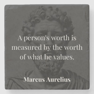 Worth definieren: Marcus Aurelius auf Werten Steinuntersetzer
