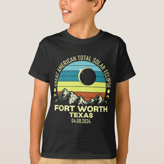 Worth Texas Total Solar Eclipse 2024 T-Shirt (Vorderseite)