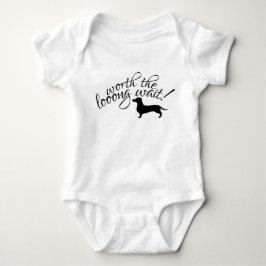 Worth the Long Wait Dachshund Newborn Gift Baby Bo Baby Strampler