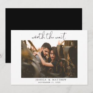 Worth the Wait Hochzeitsfoto-Skript Modern Save The Date