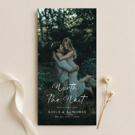 Worth the Wait | Verzögerte Hochzeit Elegante Foto Save The Date