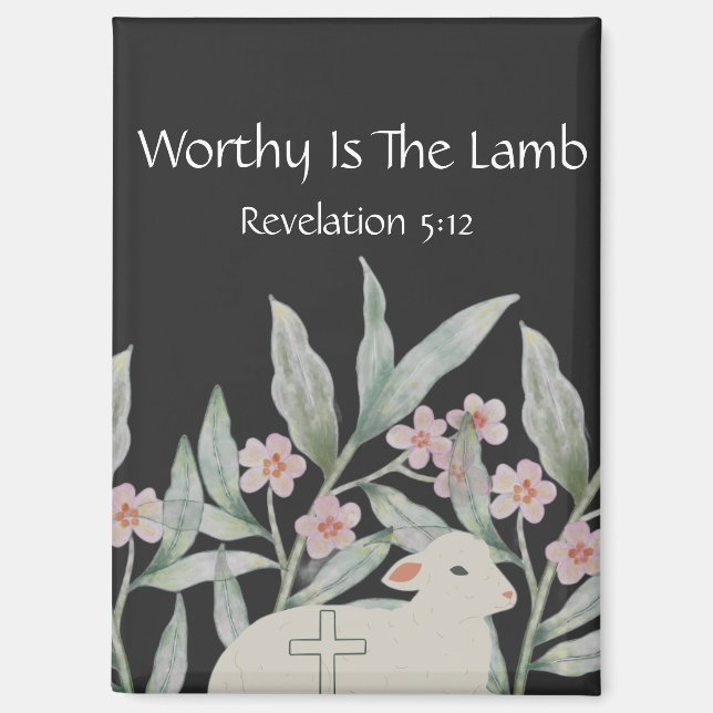 Worthy Is The Lamb Rectangle Magnet (Recto)