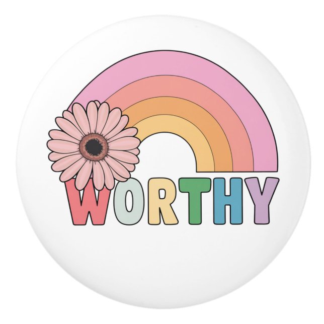 Worthy Rainbow Bloom Keramikknauf (Vorderseite)