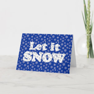 Wortkunst - Lass es schneien mit schneebedecktem H Feiertagskarte