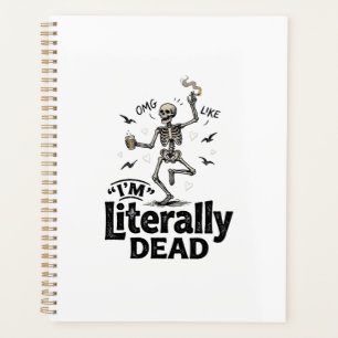 Wörtlich totes Vintage-Skelett-Humor-Shirt-Design Planer