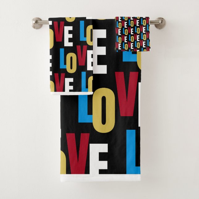 Wortmuster der Liebe Badhandtuch Set (Insitu)