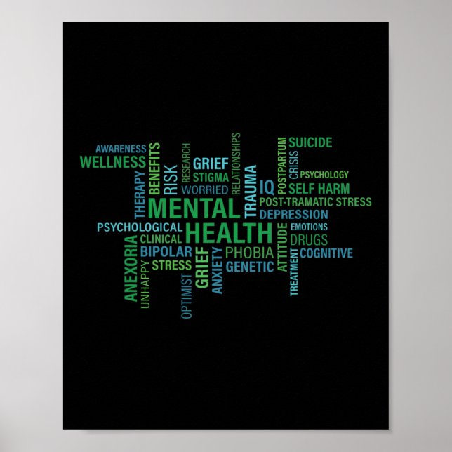 Wortverbreitung im Bereich psychische Gesundheit Poster (Vorne)