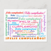 Wortwolke Feliz Cumpleaños Spanisch Alles Gute zum