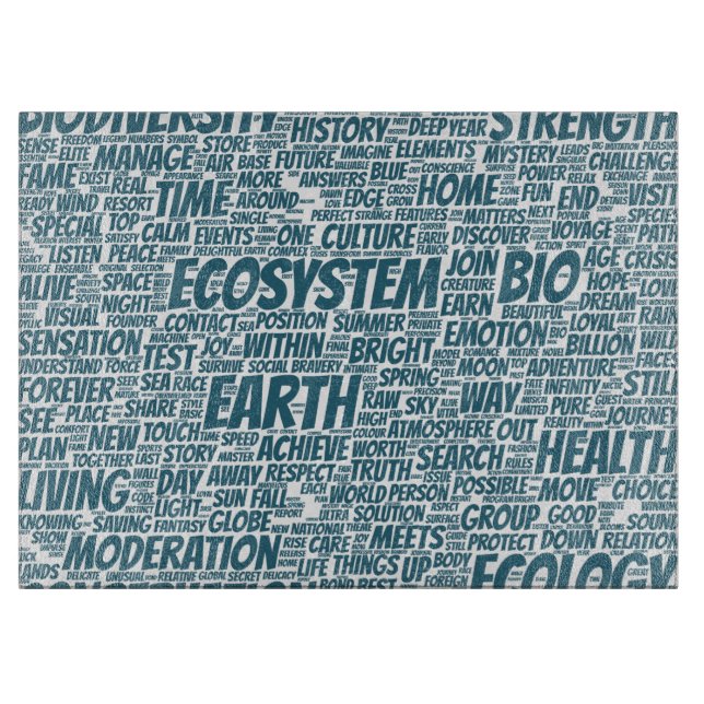 Wortwolke Text Modell Biodiversität Schneidebrett (Vorderseite)