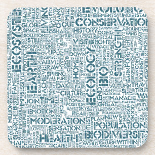Wortwolke Text Motiv Biodiversität Getränkeuntersetzer