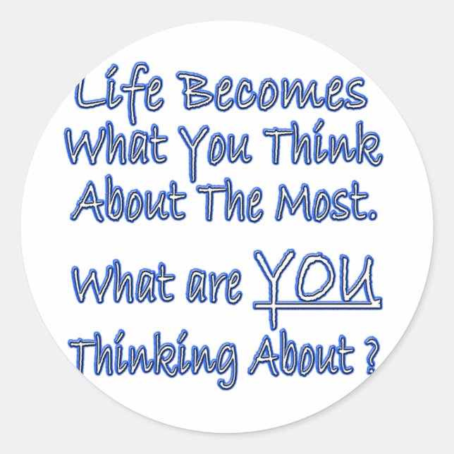 Worüber denkst du? runder aufkleber (Vorderseite)
