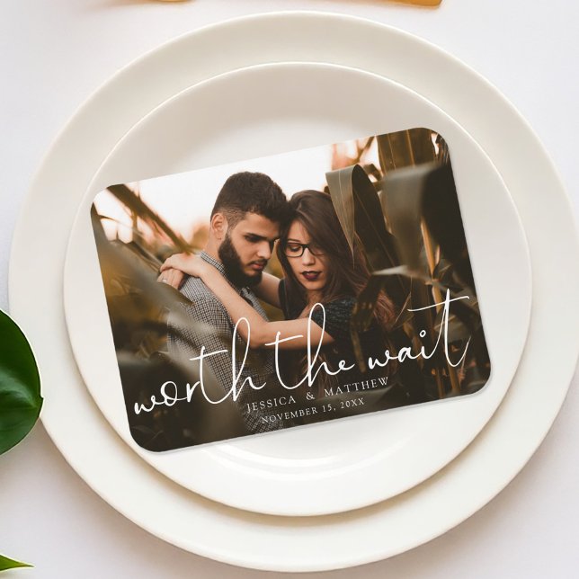 Worum es sich bei Wait Wedding Foto Script Modern  Magnet (Von Creator hochgeladen)