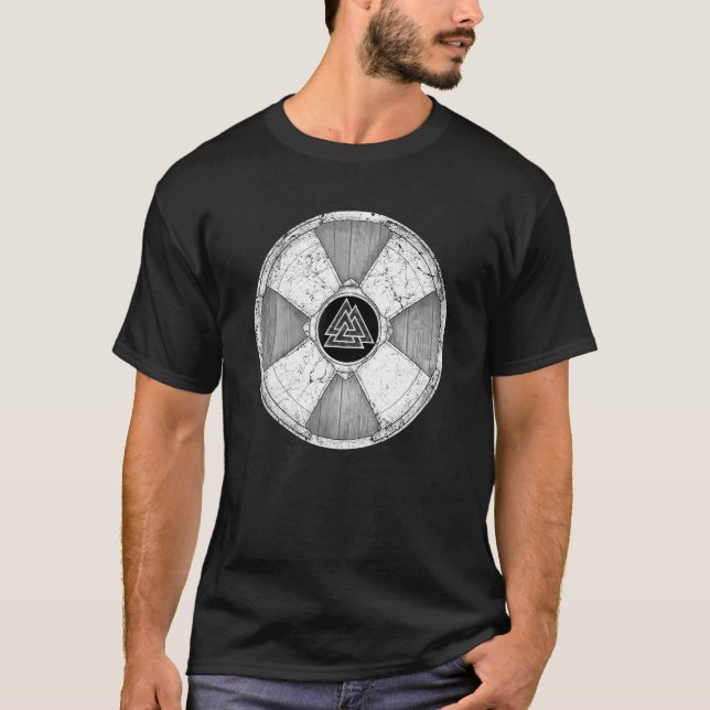 Wotan Valknut Symbol Viking Shield T-Shirt (Vorderseite)