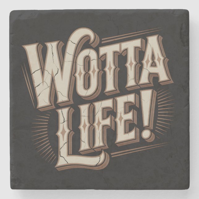 Wotta Life Achterbahnen Steinuntersetzer (Vorderseite)