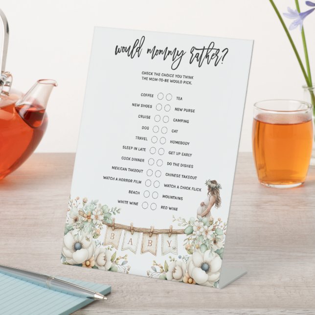 Would Mommy Rather? Baby Shower Game Sockelschild (In Situ)