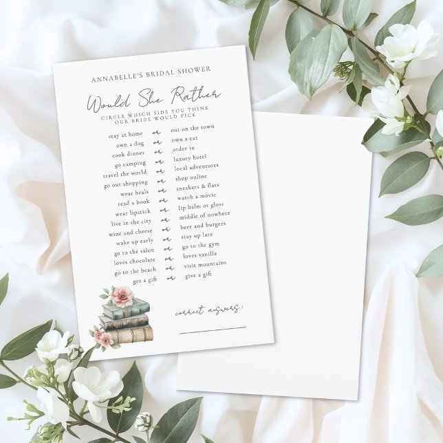 Would Rather Book Bridal Shower Game (Would Rather Book Bridal Shower Game)