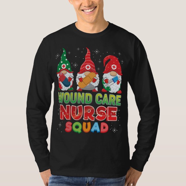 Wound Care Krankenwagen Squad Weihnachtsgnomen Ugl T-Shirt (Vorderseite)