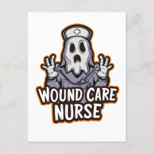 Wound Care Nurse Ghoul Ghost Nurse Halloween-Gesch Ankündigungspostkarte