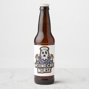 Wound Care Nurse Ghoul Ghost Nurse Halloween-Gesch Bierflaschenetikett