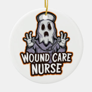 Wound Care Nurse Ghoul Ghost Nurse Halloween-Gesch Keramik Ornament