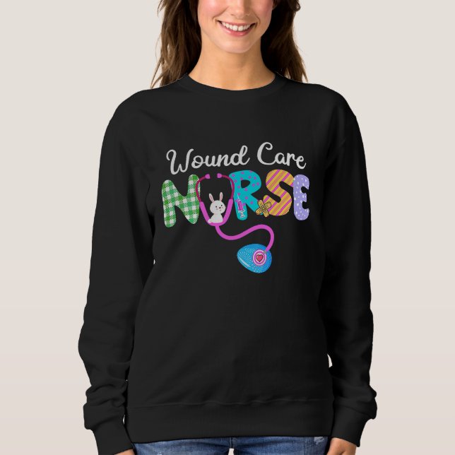 Wound Care Nurse Plaid Love Stethoscope Nurse Bunn Sweatshirt (Vorderseite)